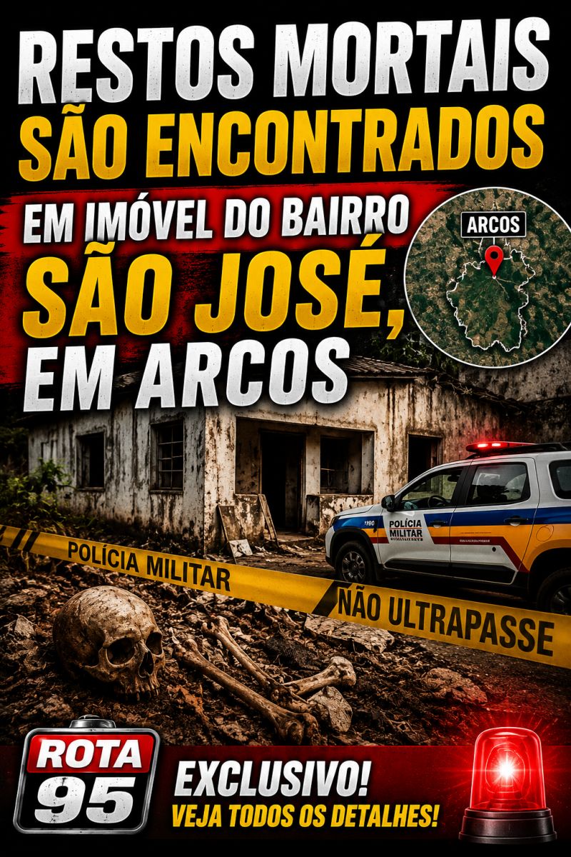 RESTOS MORTAIS SÃO ENCONTRADOS EM IMÓVEL DO BAIRRO SÃO JOSÉ, EM ARCOS
