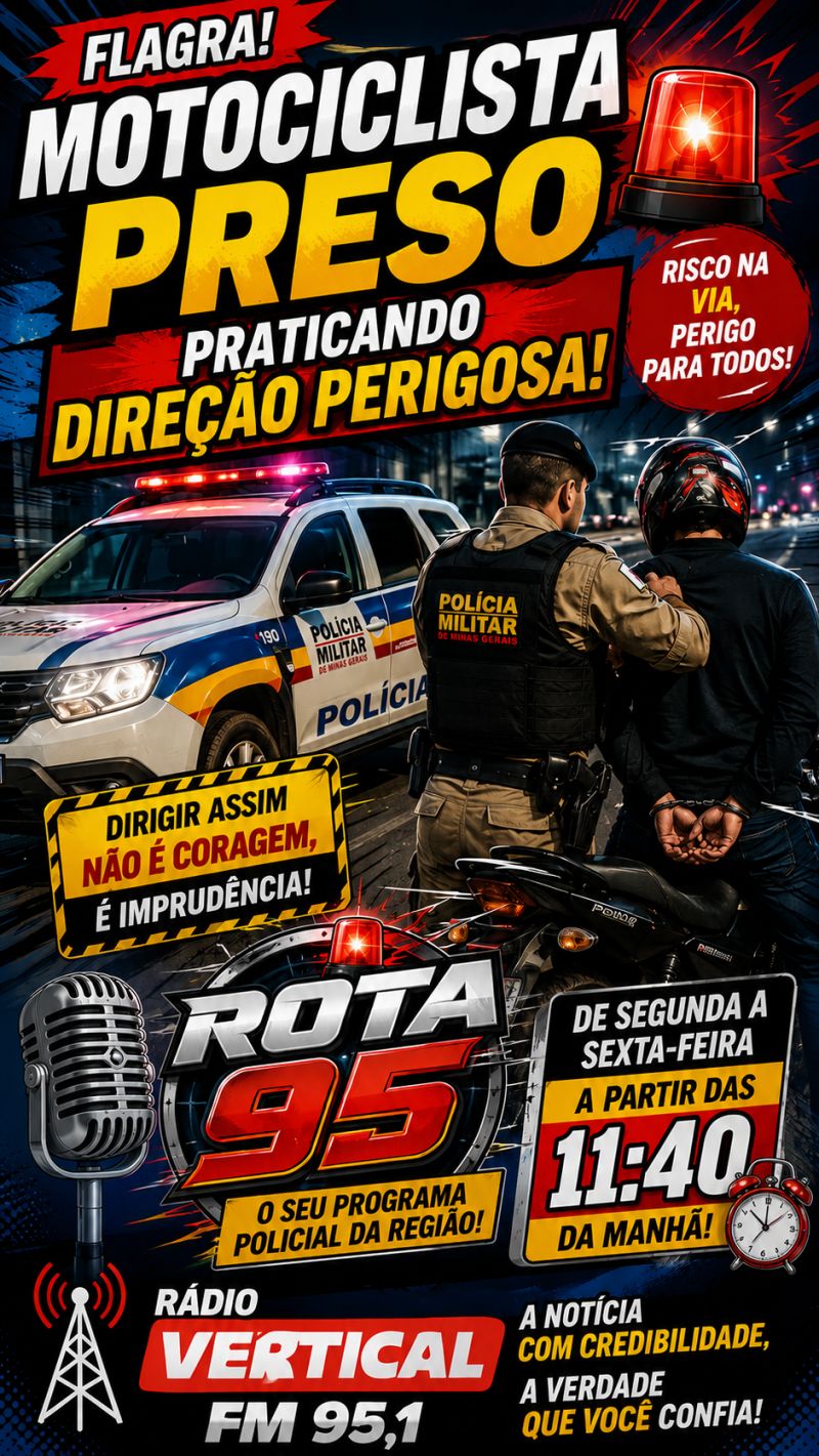 MOTOCICLISTA É PRESO POR DIREÇÃO PERIGOSA EM ARCOS