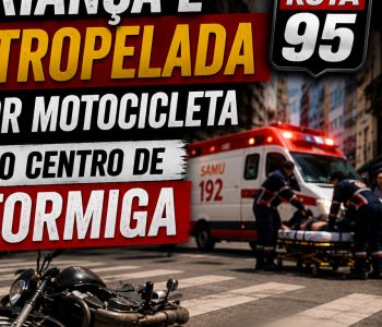 CRIANÇA É ATROPELADA POR MOTOCICLETA NO CENTRO DE FORMIGA
