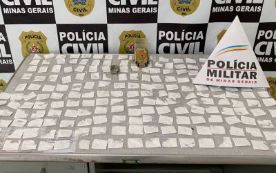 PCMG e PMMG apreendem mais de 200 papelotes de cocaína em Pains