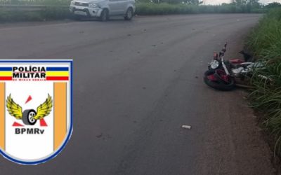 Motociclista fica gravemente ferido em acidente na MG-170 entre Arcos e Lagoa da Prata
