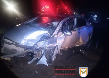 Motorista morre em colisão frontal entre dois veículos na MG-170 próximo a Lagoa da Prata